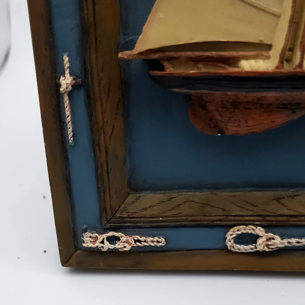 RAJ Photo Display Sailboat Picture Frame 3.5” X 5” Nautical Ropes